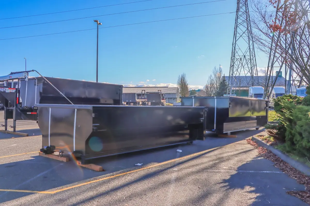 Roll-off dumpster ready for waste disposal at job site for Construction Dumpster Rental in White Rock
